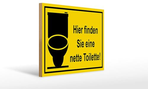 FEMER Targa in legno con scritta in lingua tedesca Hier Finden sie Nette Toilette Schild Wooden Sign