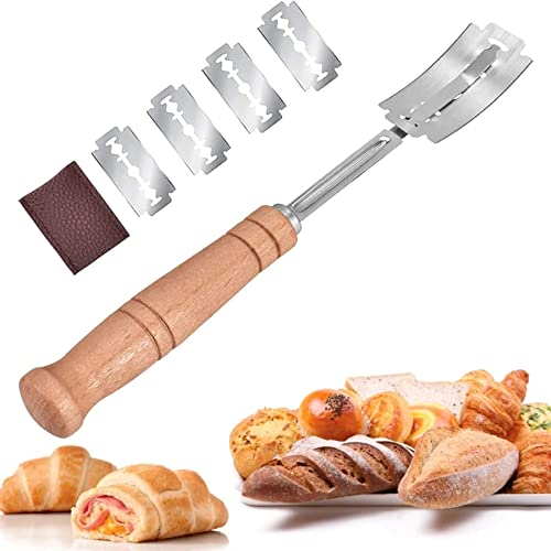 ZLXFT Taglierina per Pane Bread Lame,Taglierino per Pane,Coltello da Pane,Lama Pane,Coltello da Panettiere,Coltello per Segnare,per Cuocere, Intagliare Modelli di Pane Crudo
