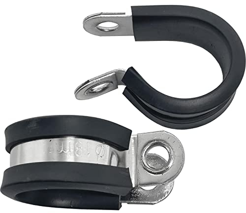 Lumonic 5x fascette per tubi da 18mm con inserto in gomma in acciaio inox V2A I fascette per cavi per l'avvitamento I fascetta per tubi 18mm, fascette