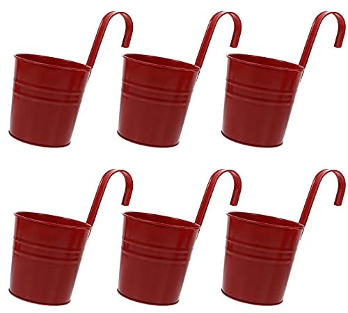 Healvian 6st Hängender Blumeneimer Aus Zinn Pflanzgefäße Für Die Veranda Blumenhalter Hängeblumentöpfe Hängender Blumentopf Für Die Terrasse Kräutertopf Dekorationen Abnehmbar Metall Eisen