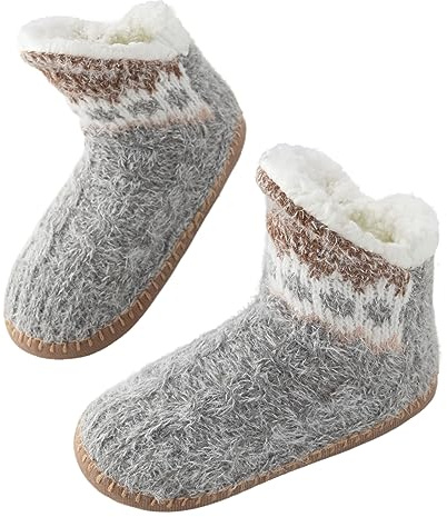 Caudblor Warm and Cozy Women's Slipper Socks with Soft Fuzzy Lining,Floor Socks Stylish Design for Size 4-7 Feet, Non-Slip Sole,Perfect for Winter Comfort