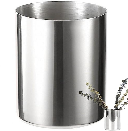 Wudaizhi Stiftebecher-Halter Schreibtischorganizer, Edelstahl-Stiftekopf Stiftehalter Behälter Desktop-Büromaterial-Organizer Tischvasen Makeup-Pinselhalter