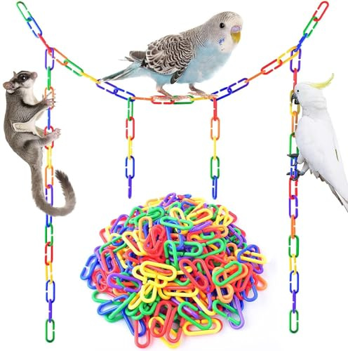 Kunststoff C-Clips Haken Kettenglieder C-Links Zuckergleiter für Sittiche, Ratten & Zuckerschieber, kleine Haustiere, Ratten, Papageien, Vogelspielzeug, Käfig (M:400PCS)
