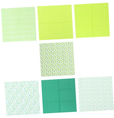 Amosfun 7stücke Baumwollstoff Für DIY-Patchwork Patchworkstoff Nähstoff Quiltstoff Mit Druckmustern Grün