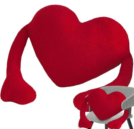 Lambo Herzkissen, Plüschkissen Herz Mit Arm, Lustiges Herz-Wurfkissen Mit Armen, Herzkissen Kuschelkissen, Liebesherz Gefüllter Plüsch, Sofakissen, Romantische Raumdekoration