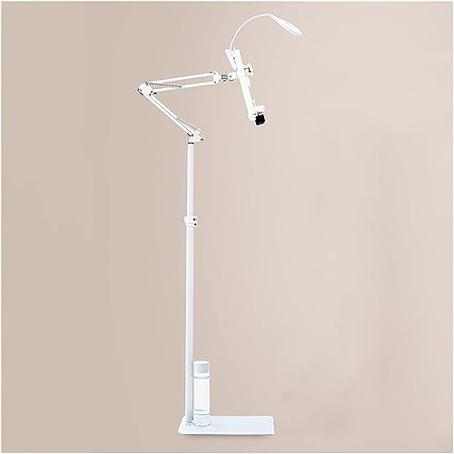 Buchhalter zum Lesen im Bett, robuster Multifunktions-Bücherständer für den Boden, Faltbarer Tablet-Halter, Verstellbarer 360-Grad-Drehwinkel, Notenständer (Größe: mit Lampe) (mit Lampe)