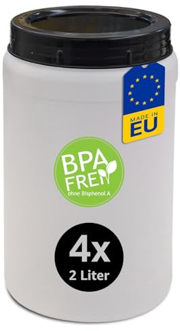 plasteo Vorratsdosen BPA-Frei 4er Set 2 Liter Aufbewahrungsbox Kunststoff mit Deckel