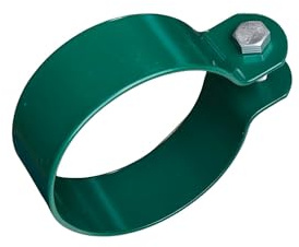 Collier de serrage de clôture - Collier de fixation - 38 mm, 48 mm, 60 mm - Vert RAL 6005 (diamètre 60 mm)