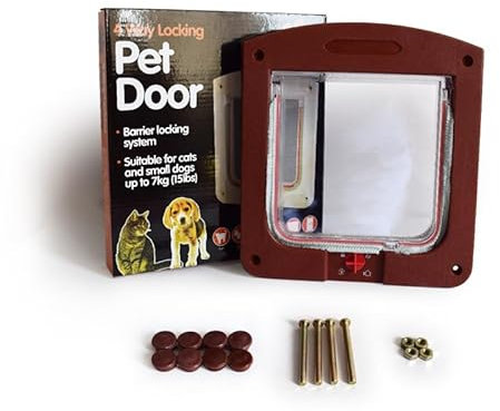 Wetterfeste Katzenklappe, Katzenklappe Katzentür, Haustierklappe,Katzentür für Fenster, Etterfest-einfache Installation Katzentür für Innen Außentür， 20 x 24cm