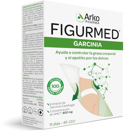 Arkopharma Figurmed® Garcinia Cambogia, Ayuda a controlar la grasa corporal y el apetito por los dulces, Favorece la regulación de peso, 45 cápsulas, Complemento alimenticio