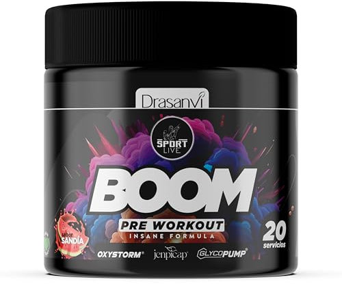DRASANVI | Pre - Workout | Maximiza tu energía, resistencia y concentración | Con Cafeína, Taurina, Arginina y Beta - Alanina | Sport Live | Sabor Sandía | 300 gr