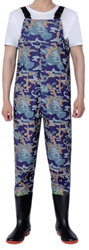 Chaoyilian Wathose Herren Damen,Wathose Anglerhose mit Stiefel,Anglerhose mit Riemen,Jugendliche Angeln Wathosen,wasserdicht,Anti-Rutsch,Atmungsaktive,für die Jagd Feldhose,für Angeln,Gärten