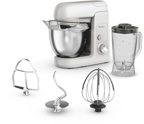 Moulinex Bake Partner, Kitchen Machine, puissant pétrisseur planétaire de 1100 W, performance durable, kit d'accessoires BakeGood, QA521B25