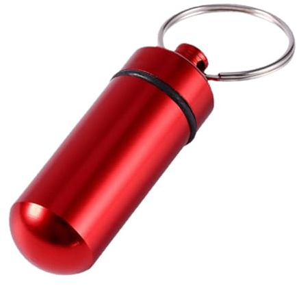 Pocket Pill Case Keychain - Small Pill Box Keychain | Pendant Metal Case with Keyring for Outdoor, Portable Pill Organizer Case Containers for Purses, Waterproof Metal Pill Holder for Outdoors