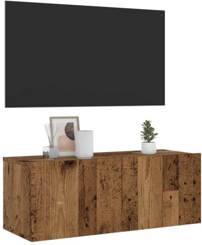 Gecheer TV-väggskåp Antikt trä 80 x 30 x 30 cm i spånskiva, möbler, TV-dörr, modern, TV-väggskåp, hängande TV-skåp, väggskåp, vägg, TV-skåp, vardagsrum, P856016