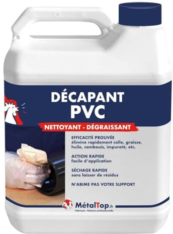 Metaltop - Decapant Pvc - 20 L - Nettoie, prépare et décape efficacement le PVC rigide