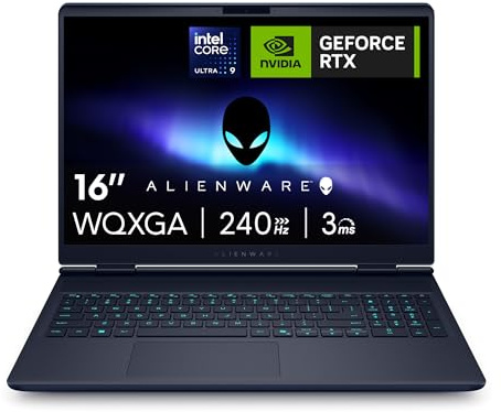 Alienware 16x Aurora Gaming Laptop AC16251 16 WQXGA 240Hz G-Sync, Intel Core Ultra 9 275HX, NVIDIA GeForce RTX 5070, 32GB RAM, 1TB SSD, Windows 11 Home, RGB UK Keyboard - 1 Year Alienware Care
