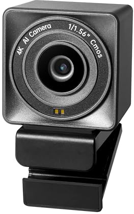 Webcam VM50 4K pour PC avec capteur de 0,6 cm, cadrage IA et autofocus, mode beauté, ultra faible lumière, moins de bruit, légère, contrôle gestuel, zoom 4x, WDR, webcam pour streaming, réunion, jeu