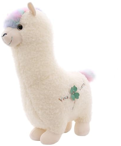 KUKUShining Alpaka Kuscheltier, Regenbogen Lama Plüschtier Stofftier Puppe Weiches Kissen Plüsch Alpaka Spielzeug Zum Kuscheln Sammeln Spielen(46cm/18.1in)