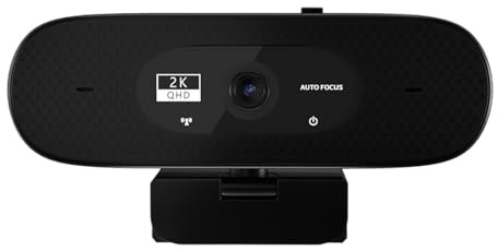 AIRYSSFU webbkameror, 4K webbkamera 1080P minikamera 2K full HD-webbkamera med mikrofon 30 fps USB-webbkamera för PC bärbar dator (2K)