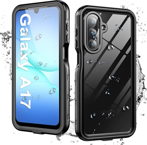 Ezanmull für Samsung Galaxy A17 5G wasserdichte Hülle mit integriertem Kamera- und Displayschutz, [IP68 wasserdicht] [Militärischer Fallschutz], 360° Vollschutz-Unterwasserhülle für A17 (Schwarz)