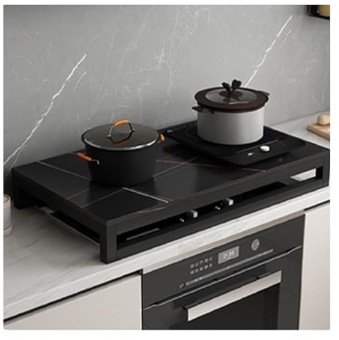 QSTGX Couvercle De CuisinièRe Couvercle pour plaque de cuisson électrique en ardoise Plan de travail de cuisine Résistant aux températures élevées Facile à nettoyer(A,50x80x8.6 CM)