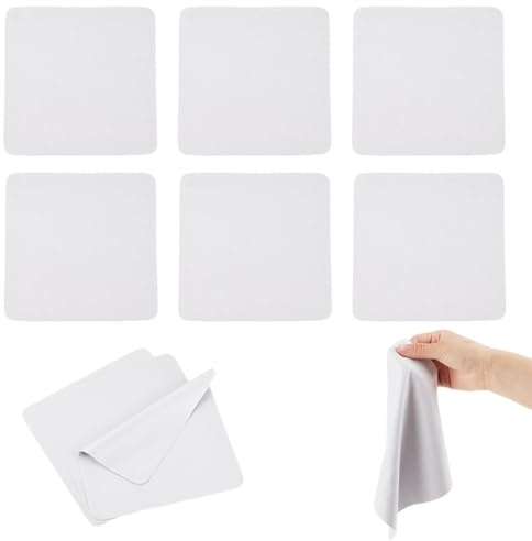 CALFOVERA 10PCS Detailing Ceramic Coating Application Suede 20 x 20cm Microfiber Fuax Suede Cloth Soft Light Grey Leather Pottery Clay Ceramics Repair Cloth for Glass Screen Mirrors Cleaning