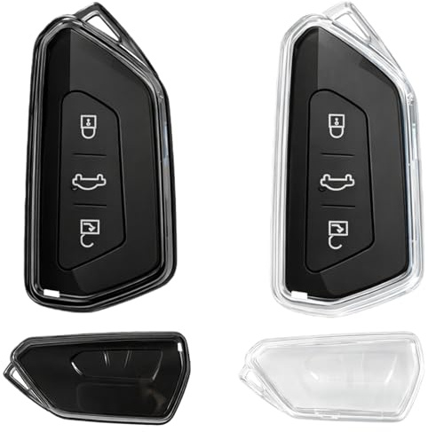 2 Stück Autoschlüssel Hülle Kompatibel mit 3-Tasten, TPU Schlüsselhülle Schutzhülle, Flexible Key Cover, Kratzschutz, Transparentes Design für Autoschlüssel Zubehör