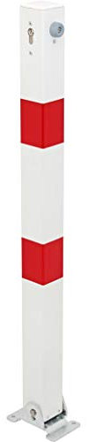 Alberts 780609 Absperrpfosten Klappy - wahlweise in verschiedenen Ausführungen - zum Aufschrauben, umlegbar - weiß - Pfosten 70 x 70 mm - Höhe über Boden 100 cm