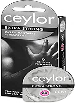 Ceylor Extra Strong 6 verstärkte Kondome, für Analverkehr, für zuverlässige Sicherheit in jeder Stellung, verpackt im hygienischen Dösli