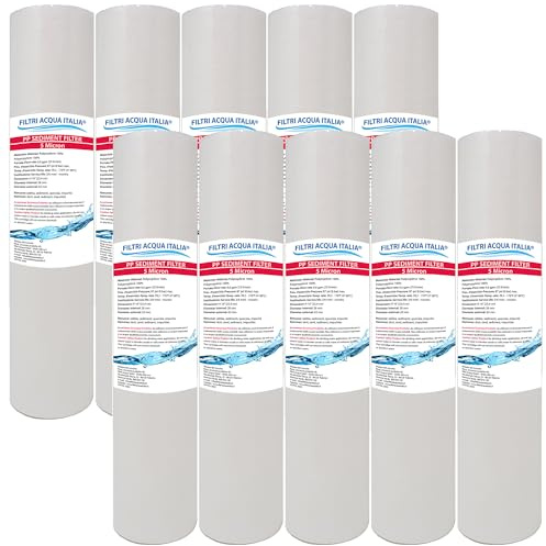 FILTRIACQUAITALIA Cartuccia Filtro A SEDIMENTI 10 Pollici Micron 5 per OSMOSI INVERSA DEPURATORE Acqua Set 10 Pezzi