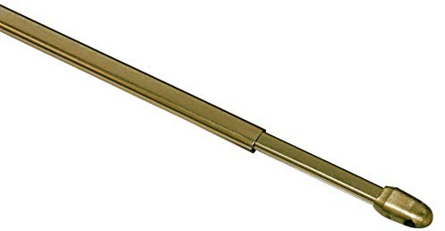 Jellinghaus Sonnenschutz - Vitragestange ausziehbar, weiß braun vermessingt Scheibenstange Cafestange Vitrage (1 Stück Messing, 40-60 cm)