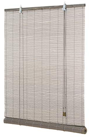 Ventanara® Rollo Bambus Bambusrollo inkl Montagematerial (grau, 160 x 160 cm)