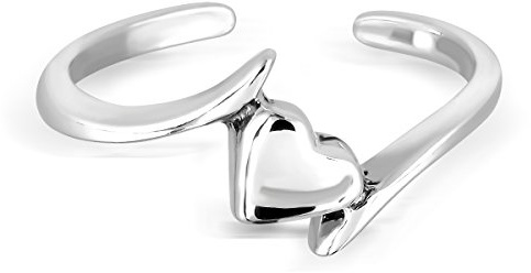 WithLoveSilver 925 Sterling Silber Herz Zehenring für Damen