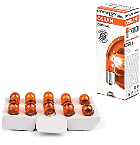 10x Original Osra.m RY10W 12V BAU15s 5009 Standard Orange Ersatz Halogen Birne für Blinker Hinten und Einrichtung E-geprüft