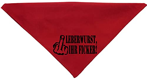 Hundehalstuch Leberwurst, ihr Ficker! Mittelfinger in Wunschfarben