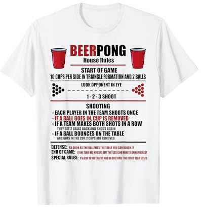 Beerpong Rules Regeln Bierpong Party Champion Bierpong T-Shirt