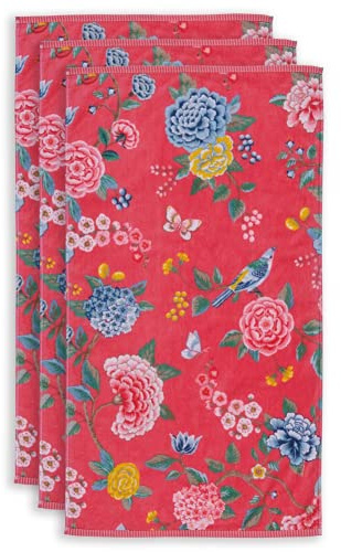 Pip Studio Handtuch-Set Good Evening 3X Farbe Korallenrot, Größe 55x100 x 3