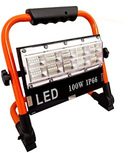 FARO 100 W PORTATILE BATTERIE RICARICABILI FARETTO LAVORO PORTATILE TORCIA DA LAVORO IP66 LED SMD ESTERNO - DISCORAMA®