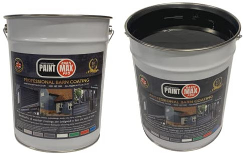 PaintMax Aqua-Max BarnMaxPro Exterior Acrylic Wood Paint (10 Litre, Black Satin)