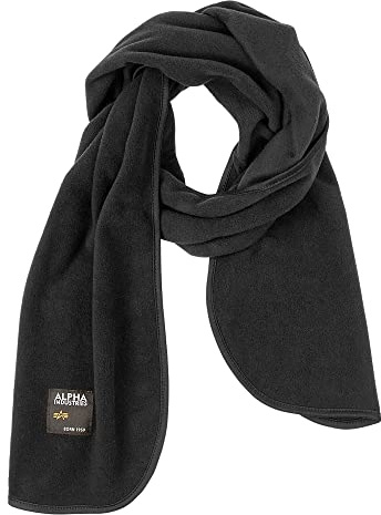 Alpha Industries Herren Label Fleece Schal, Black, One Size