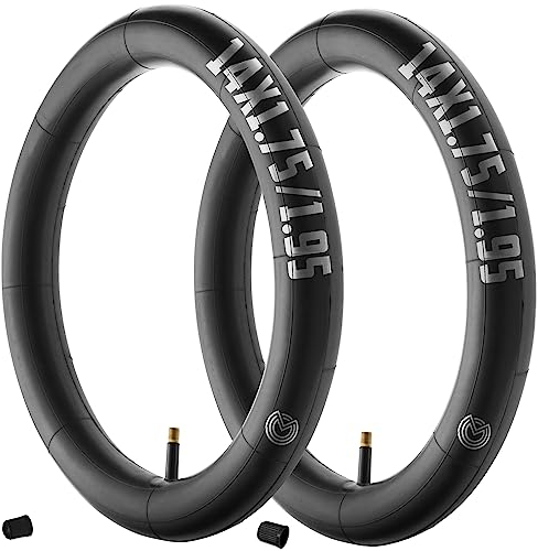 MOOVMOOV Fahrradschlauch 14 Zoll - Passend für Reifen 14x1.75 und 14x1.95 mit ETRTO 47-254 bis 54-254 - Schrader-Ventil - 2er Set - Kinderfahrrad, Laufrad, Buggy, Klapprad