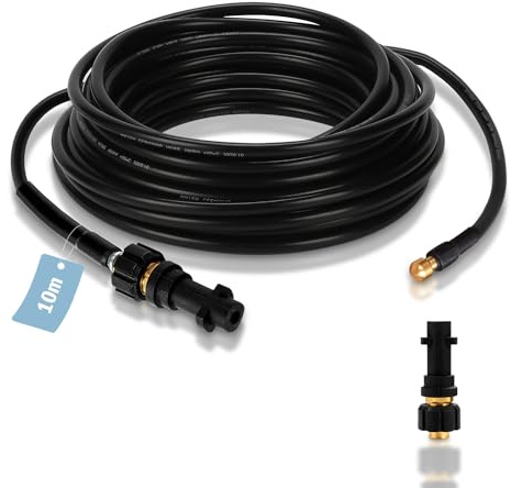 Eulenke Manguera de Limpieza de Tuberías de Alto Rendimiento para K2-K7 | 10m, 160 bar | Incluye 1 Adaptador | Juego de Limpieza de Tuberías de Alta Presión