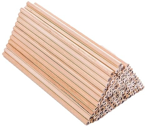 Creperture 100 lápices de minas de madera, lápices de madera natural, mango hexagonal, lápiz HB, lápices de bocetos sin pintura, para niños, estudiantes, escritura, dibujo, suministros de oficina
