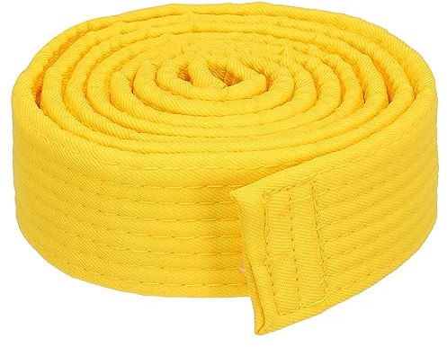 PATIKIL Taekwondo Farbe Rangliste Gürtel 1.5 x5.9Ft 1.8m Polyester Kampfsport Judo Karate Gürtel für Lehrpraxis Gelb