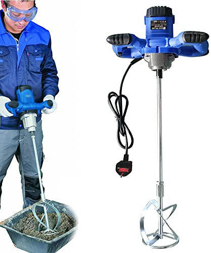 Betonmischer Mörtelrührer Farbrührer M14 Rührwerk 2600W Handrührwerk, 6-Gang-Getriebe, 0-1700 r/min, inkl. Rührer für Mörtel Ø 120 mm, Ergonomische Handgriffe, Arretierbarer Schalter