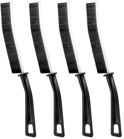 Crevice Cleaning Brush 4PCS, Long Handle Stiff Cleaning Brush Tool, Gap Cleaning Brush Groove Scrubbing Brushes, Window Door, Bathroom Small Spaces Home Kitchen (4PCS)
