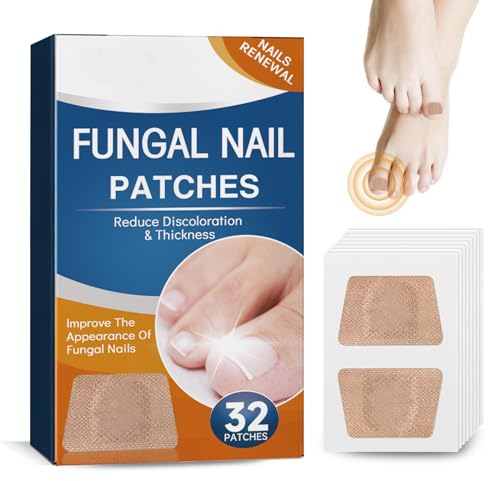 RoserRose 32 Parches Correctores para Uñas de Los Pies, Reparación de Uñas Divididas, Reparación, Excavación de Uñas, Parches de Reparación para Uñas Dañadas y la Apariencia de Uñas Decoloradas