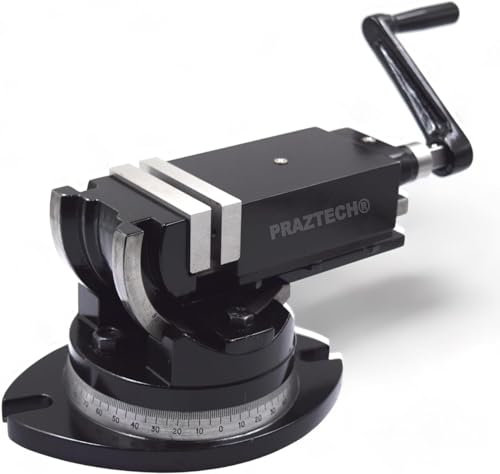 PRAZTECH® 2 Axis Precision Milling Vise | Swivel & Angle Tilting 2 Way | Long Life & High Performance | DIY Tool (2 Jaw (50mm))