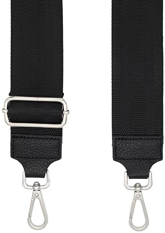 BellaBlossom Breiter Schultergurt 5cm für Umhängetaschen, Verstellbarer Schulterriemen 80-130cm, Taschengurt für Schultertasche Tragetaschen & Handtaschen (Schwarz V2)